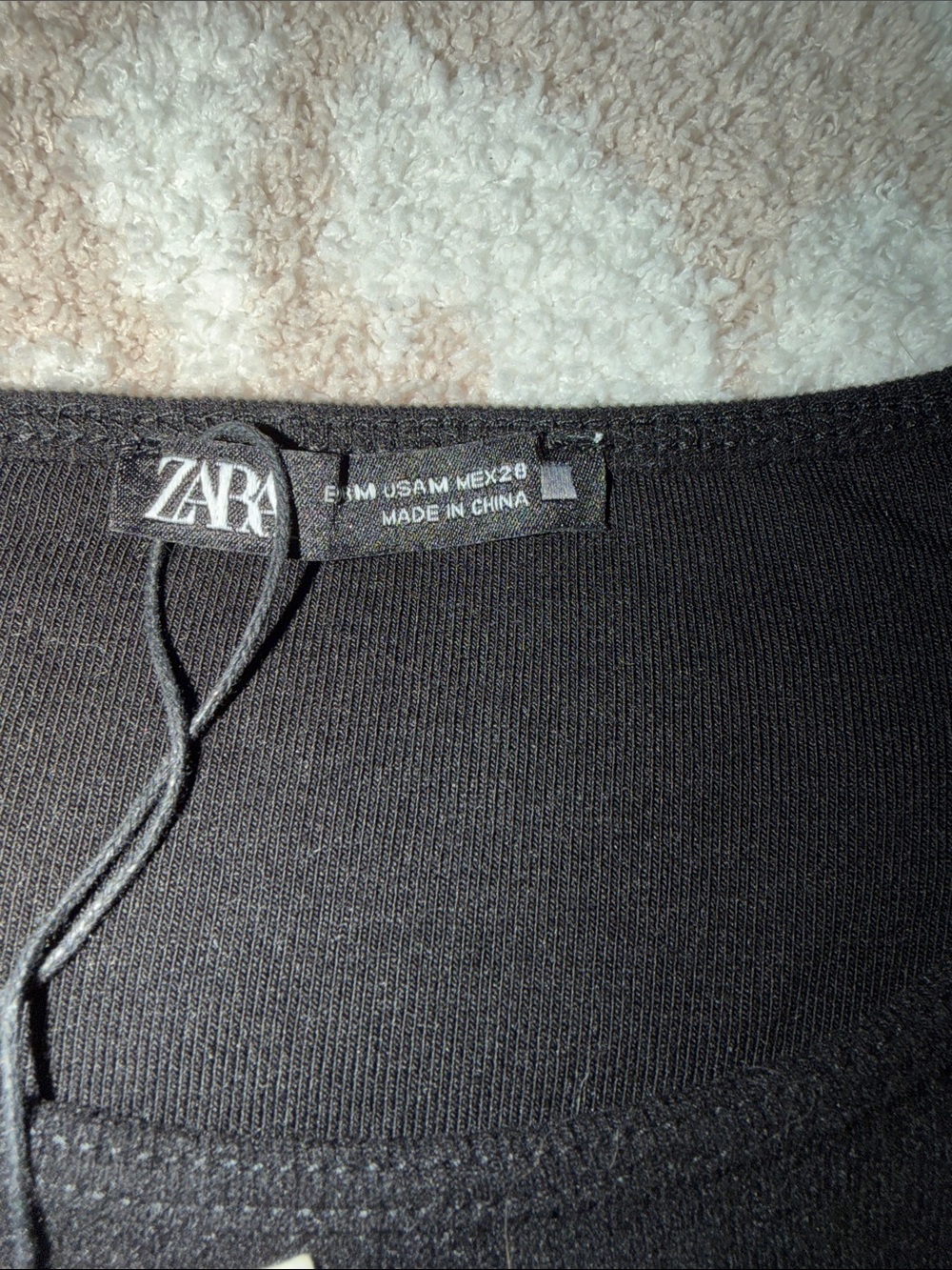 NWT ZARA Black Ribbed Knit Tank Top - Picture 2 of 2